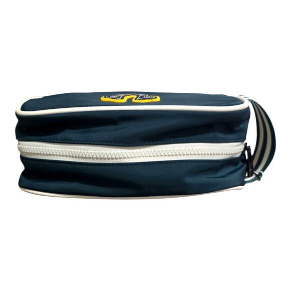 True Religion Nylon Collegiate Toiletry Bag Mens Green Yellow Penn Logo Dopp Kit - Picture 5 of 7